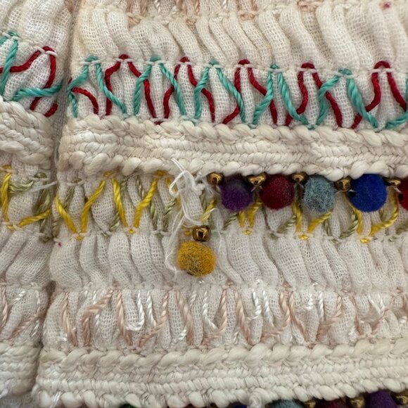 Majorelle Hana Mae Skirt White Multicolor Beaded Fringe Mini Size Small - Picture 13 of 14